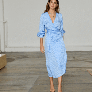 Never Fully Dressed Sky Blue Jacquard Vienna Dress